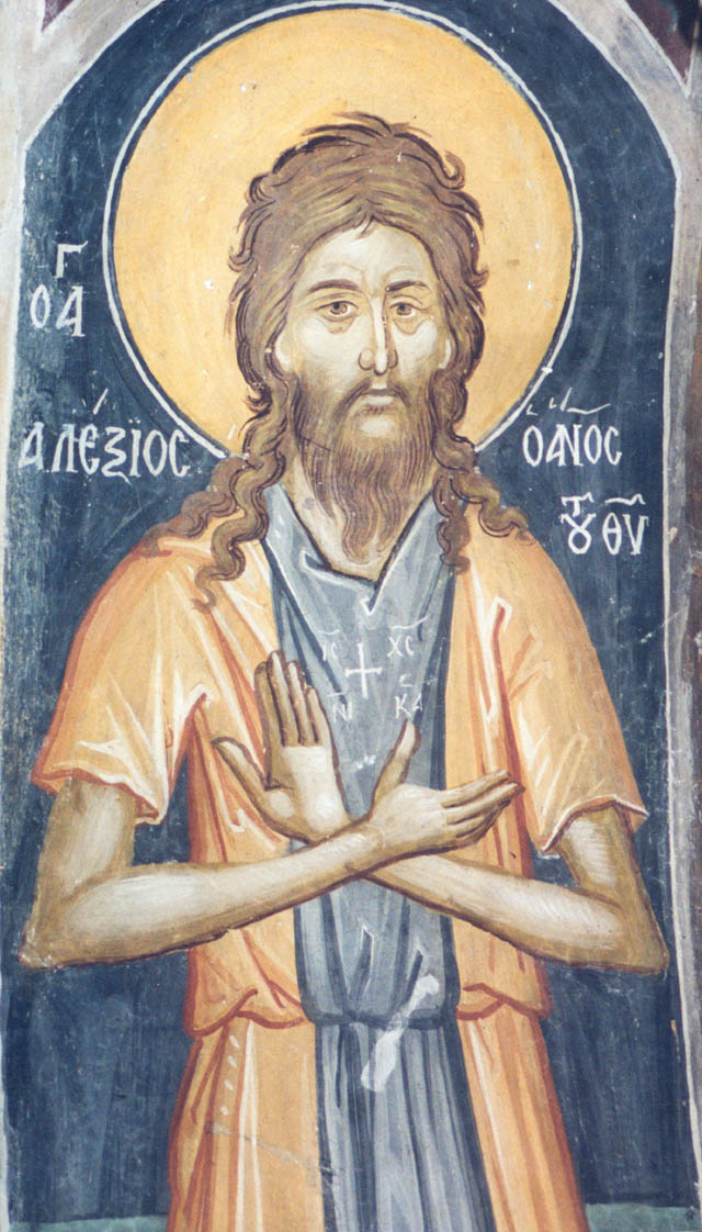 Св. Алексий. Фреска собора монастыря прп. Неофита Кипрского. Кипр. XVI в.