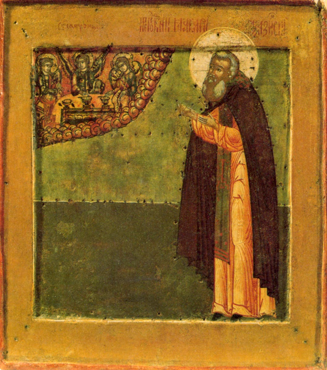 Прп. Макарий Калязинский. Икона. Русь. 2-я половина XVII в.Из Петропавловской церкви г. Кашина. ЦМиАР. Москва.