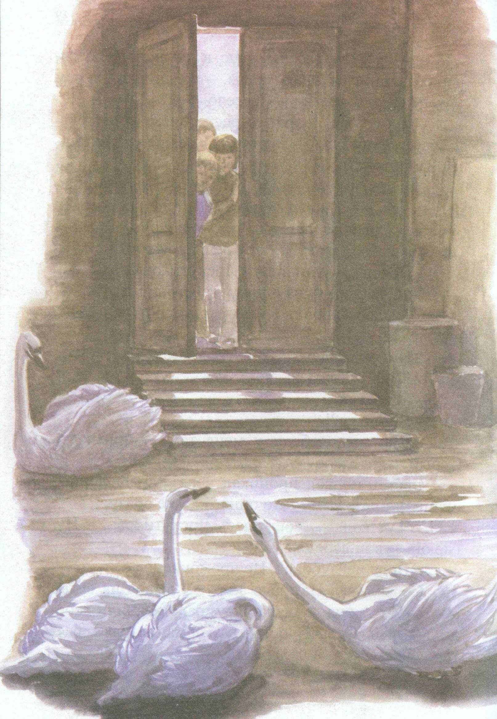 Лебеди. Рис. Ларисы Соколовой